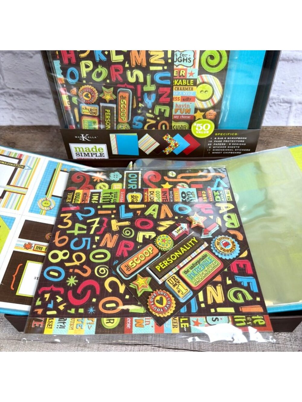 Vintage Set of 2 Made Simple Scrapbook Kit 271 Pieces 8.5x8.5 Album Stickers Lot - Picture 16 of 16